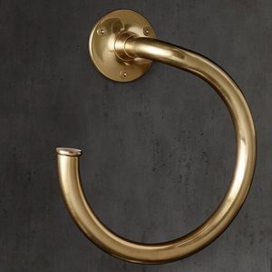 Restoration Hardware Sutton Towel Ring | Finish: Lacquered Burnished Brass